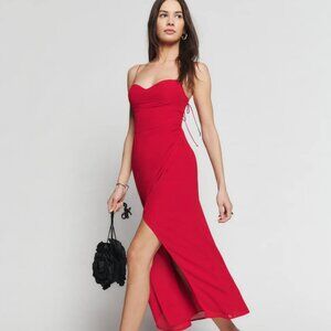 Reformation Kourtney Dress Red Size 8